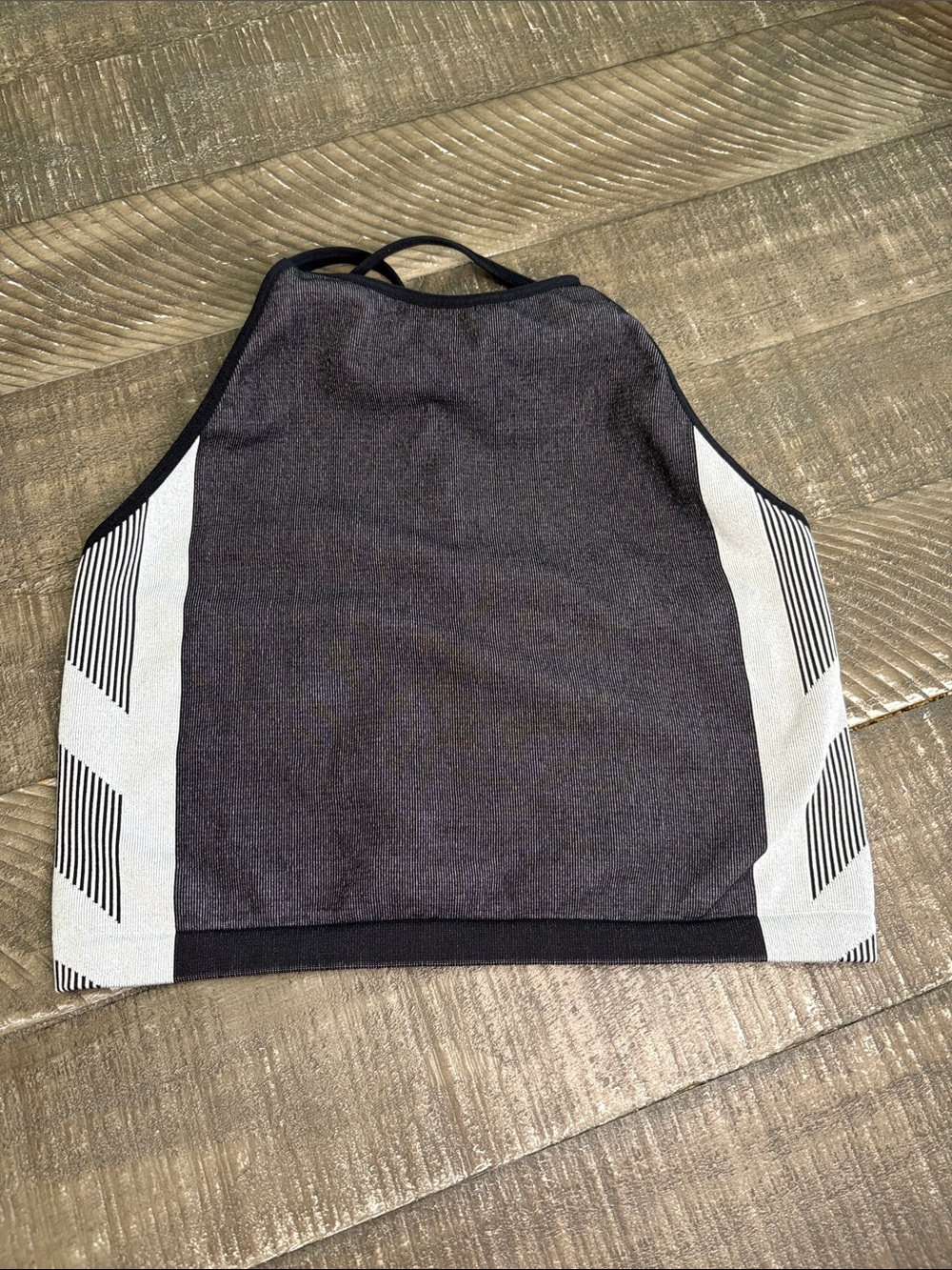 DSG Black and Light Gray Halter Sports Crop Top